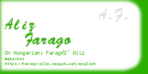 aliz farago business card